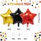 Black Gold Star Balloons,10Pcs Black Red Star Shaped Foil Balloons,18Inch Black Gold Helium Polyester Film Balloon for Graduation,Anniversary,Birthday Party Decorations